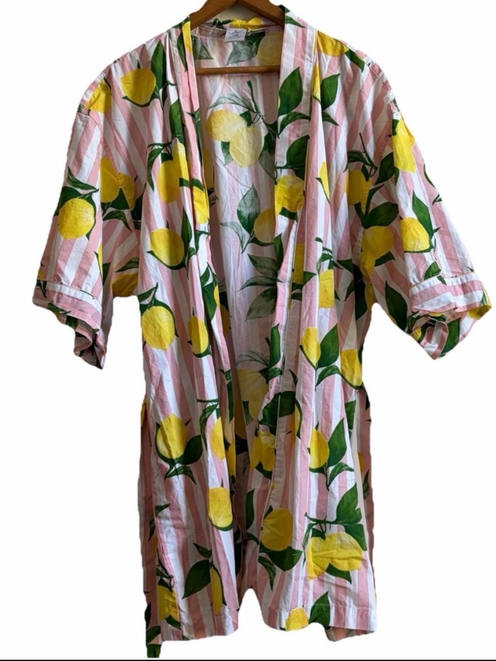 8 Oak Lane Lemon Printed Short Sleeve Lounge Kim Euro summer Poolside Size Med - Picture 2 of 9